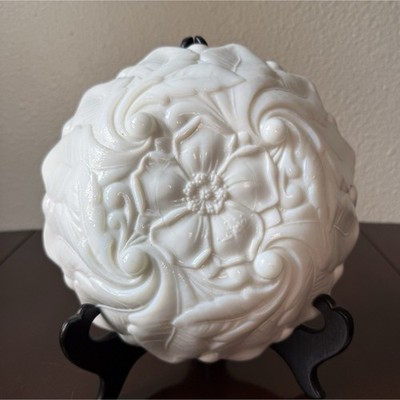 VINTAGE-  Indiana Glass Milk Glass ''Wild Rose'' pattern bowl