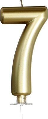 Gold Birthday Number 7 Candle, Gold Birthday Decorations, Candles for Cake...
