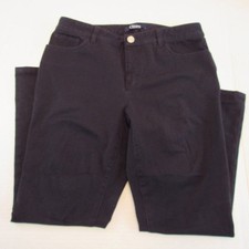 Women's Chaps Petite Comfort Stretch Flat Front Mid Rise Black Pants Size 10P