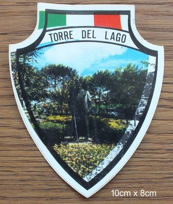 Souvenir Sticker Aufkleber Torre del Lago Puccini Toskana Viareggio 70er Jahre