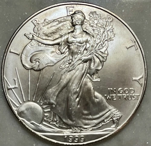 1999 American Silver Eagle 1 Troy Oz .999 Fine Silver.