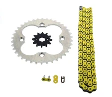 1993-2008 Honda TRX300EX 300EX Yellow Non O Ring Chain Sprocket Silver 12/38 86L