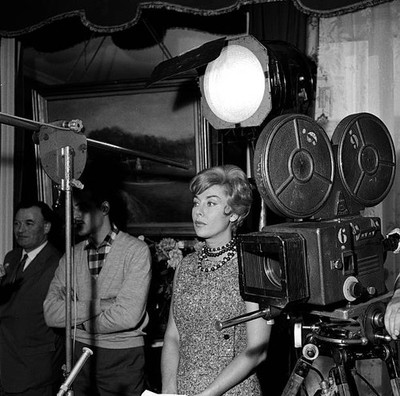France Roche during the shooting of Cinepanorama 1960s Historic Old Photo