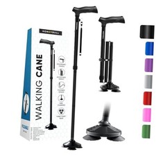 Walking Cane for Men  Women Foldable, Adjustable, Heavy Duty, Free Black