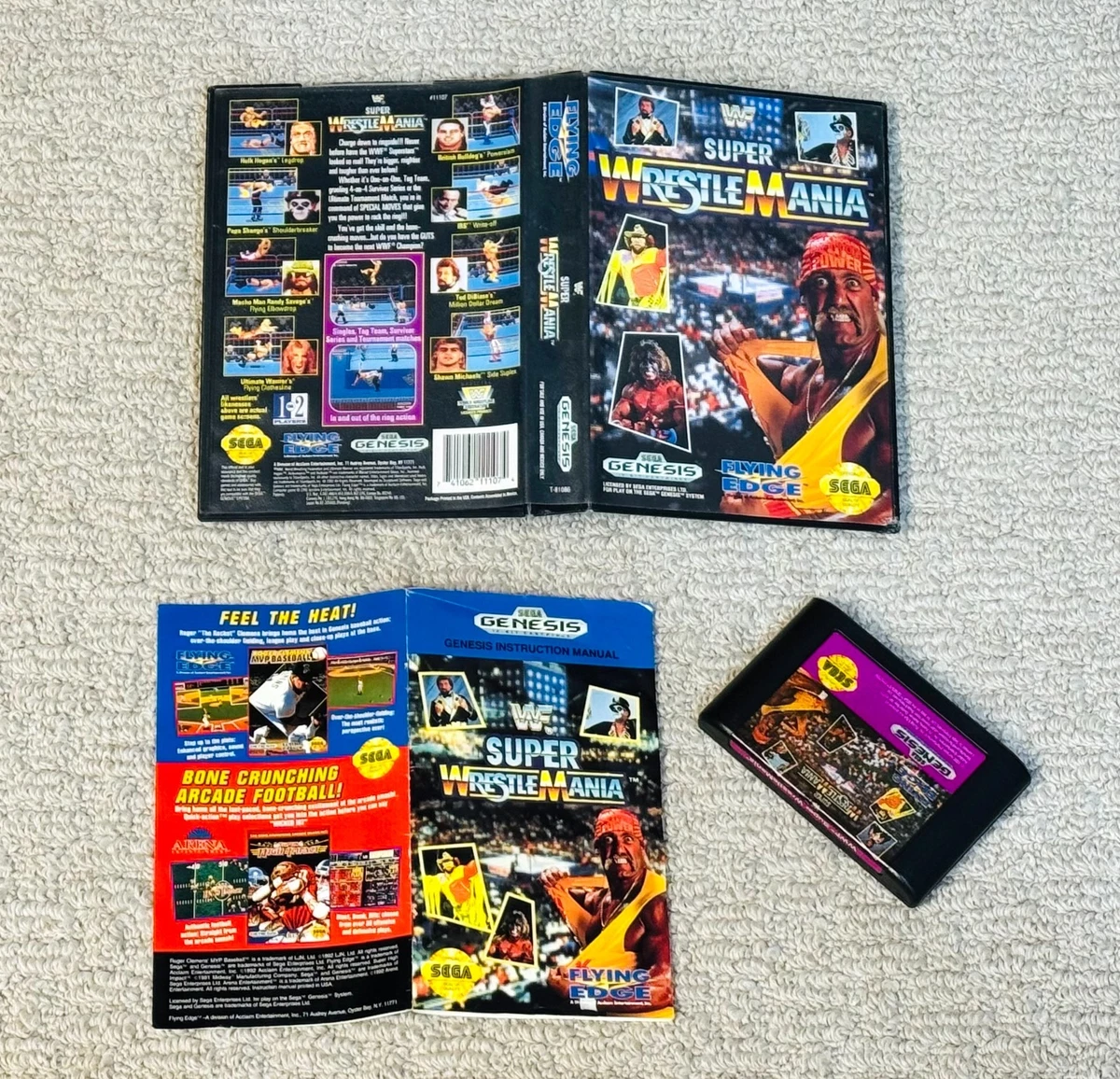 Jeu SEGA GENESIS SUPER WRESTLE MANIA - Édition USA Flying Edge, Bon état, Rétrogaming