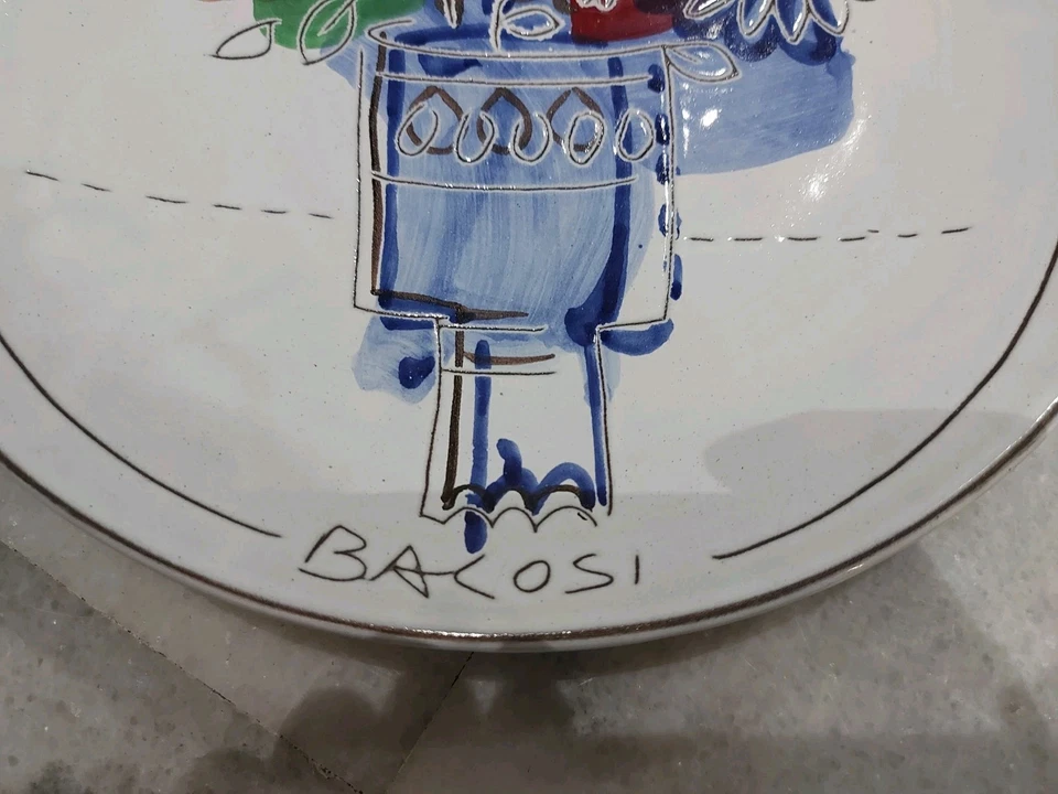 PIATTO CERAMICA L'ANTICA DI DERUTA REALIZZATO DA MANLIO BACOSI - Immagine 3 di 4