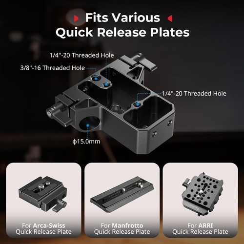 SMALLRIG Camera Base Plate Kit with 15mm LWS Rod Rail Clamp, Carbon Fiber...  - Picture 5 of 7