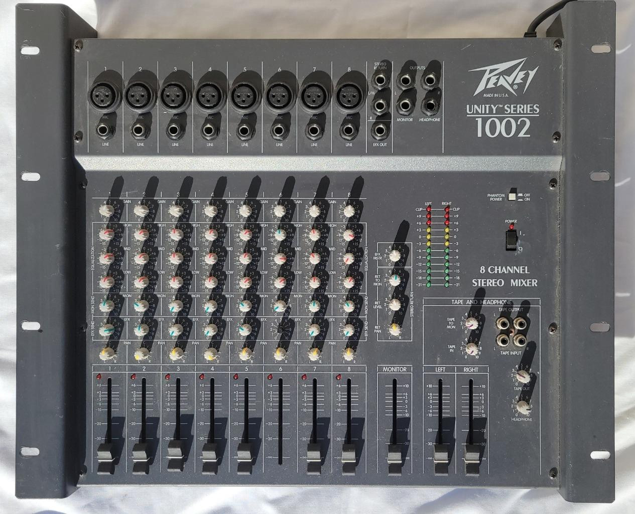 Peavey Unity Series 1002-8 R/M Mixer 8 Channel Professional Stereo