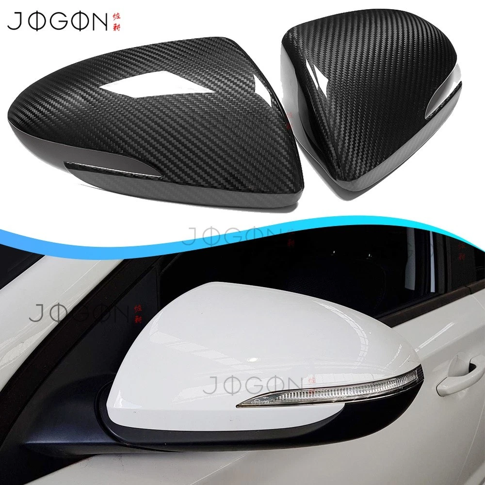 Real Carbon Rearview Mirror Cover Shell Pair For Hyundai N Line i30 2020 2021-25 - Picture 1 of 12