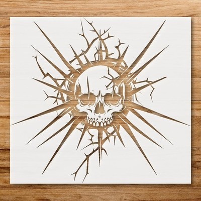 Macabre Skull Wall Art Reusable Plastic Stencil for DIY Crafts - StencilAir
