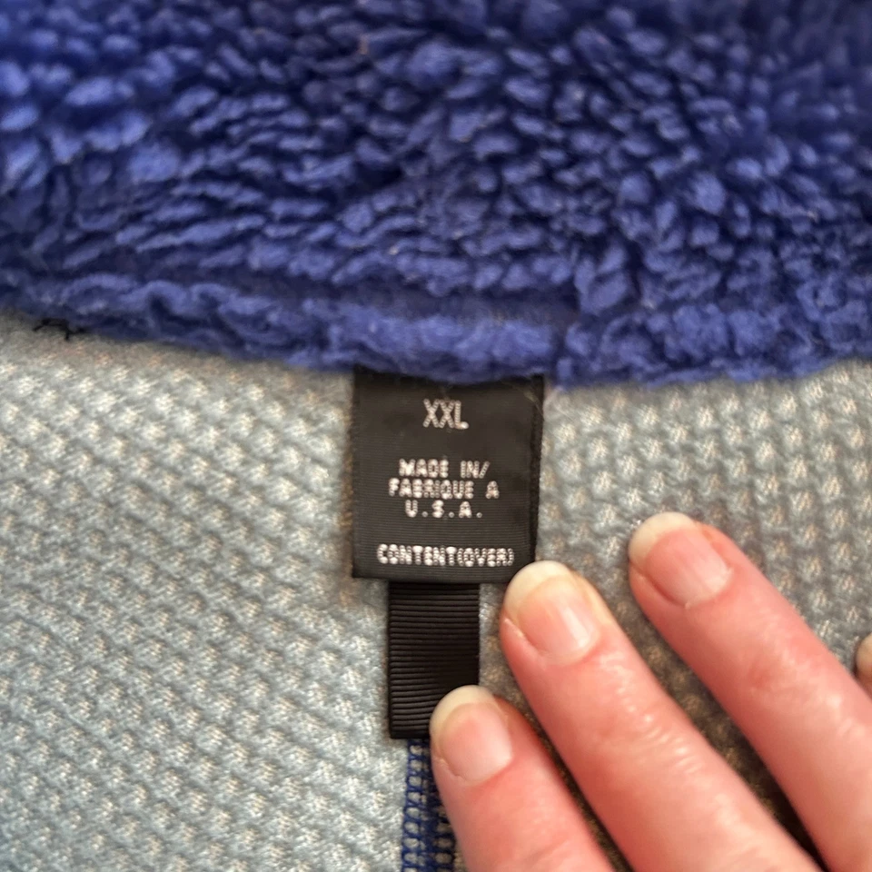 Chaqueta polar Patagonia #23055 retro vintage X azul pila profunda cremallera completa XXL para hombre Foto 4 de 4