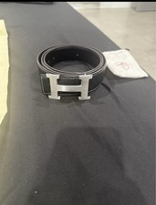 Herm s H Leather Belt  Black  Size 110cm