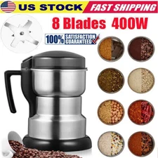 8 Blades 400W Electric Coffee Grinder Grinding Milling Bean Spice Matt Blender 