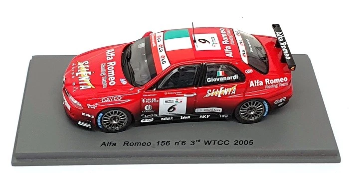 Spark escala 1/43 S0474 - Alfa Romeo 156 #6 3er WTCC 2005 F. Giovanardi - rojo Foto 4 de 4