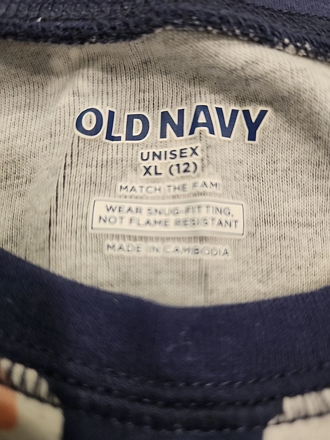 Old Navy 2pc Kid's Santa Pajama Set Size XL 12 Unisex Navy