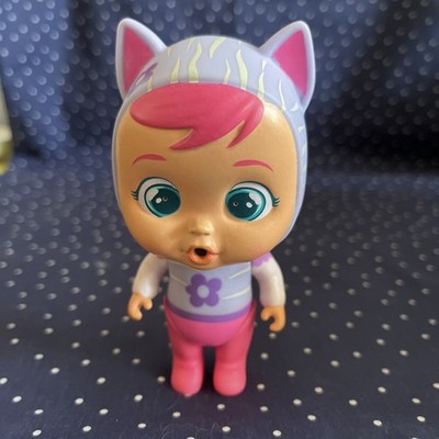 Cry Babies Magic Tears lila und rosa Katze Kunststoff Puppe 10 cm