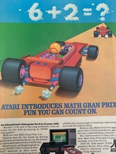 Atari, Math Gran Prix, Full Page قديم للمقتنيات Print Ad