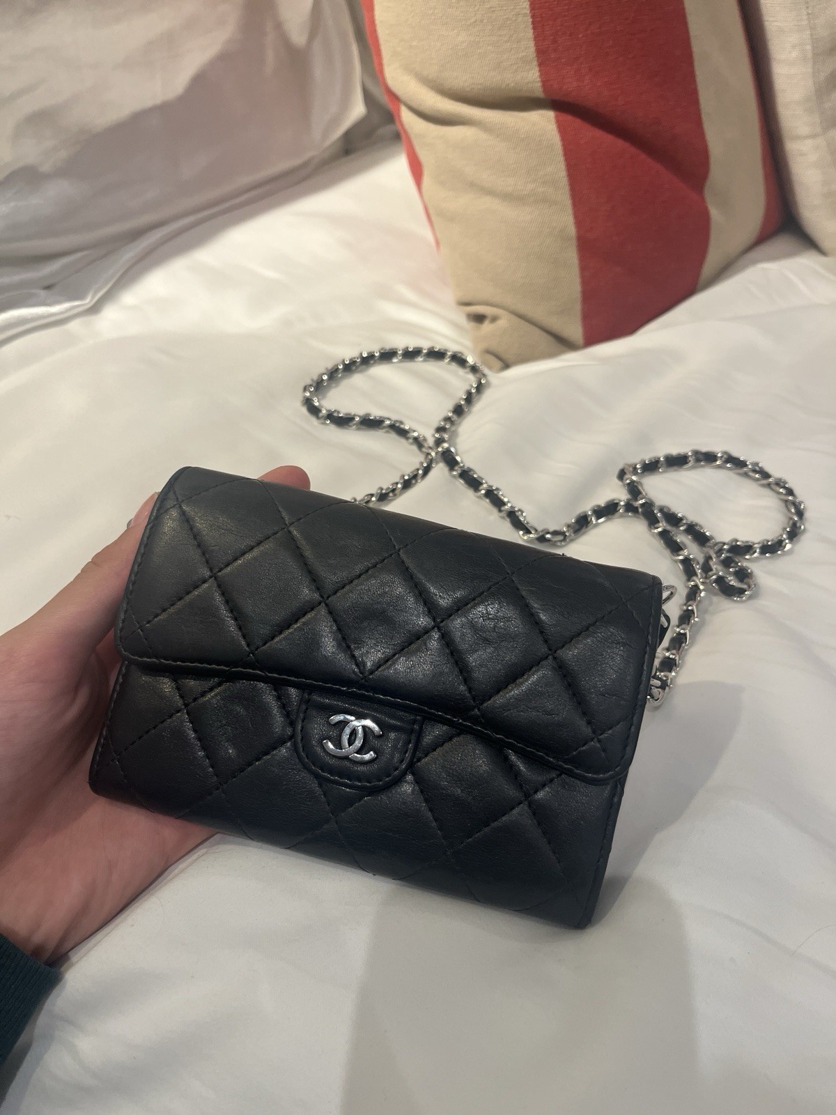 CHANEL CC Wallet On Chain Strass Embellished Patent