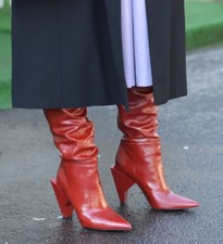 STIVALI ZARA AW17 VERNICE TACCO ALTO ROSSO BORDEAUX 5007/201 US 8 EU 39