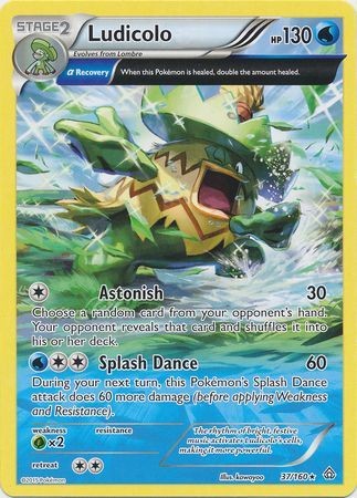 Ludicolo - 37/160 - Pokemon Primal Clash XY Non-Holo Rare Card NM