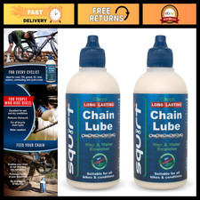 2 Pack Bike Chain Lube 120ml - Long-Lasting All-Weather Dry Lubricant for Noise