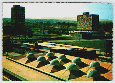 Vintage Postcard Ciudad Universidad de MEXICO UNAM Partial Campus View c1960's