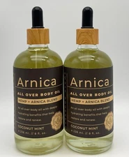 [2] Earth Goodness Arnica Body Oil Hemp Coconut Mint Home & Body Company 8oz New