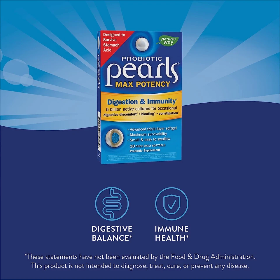 Nature's Way Perlas Probióticas Potencia Máxima, Suplemento Digestivo e Inmune, 30ct Foto 4 de 4