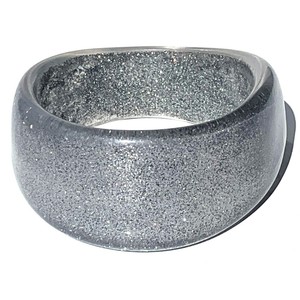 Download Vintage 90s Silver Glitter Extra Wide Thick Lucite Bangle ...