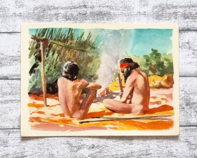 Eingeborenenlager Sanella Bild 23 Sammelwerk Australien Werbung Reklame Vintage