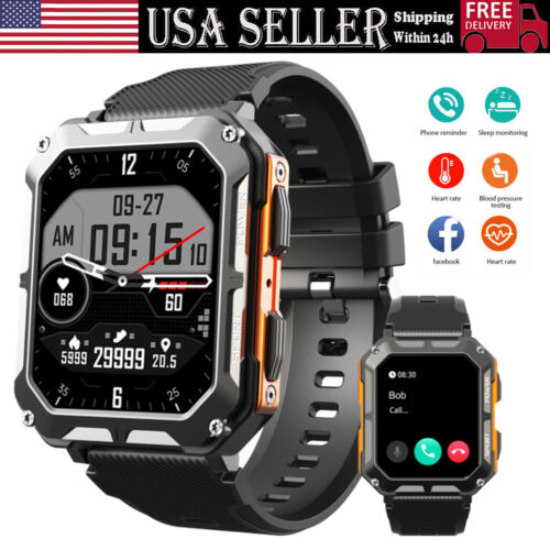 Men Tactical Military Smart Watches Health Tracker Waterproof for Android/IOS US