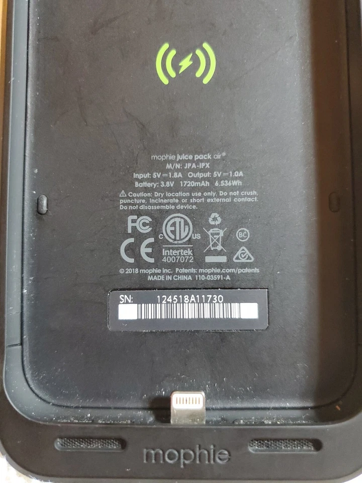 Чехол-аккумулятор Mophie Juice pack air 1720 мАч для iPhone — черный JPA-IPX - Изображение 2 из 4