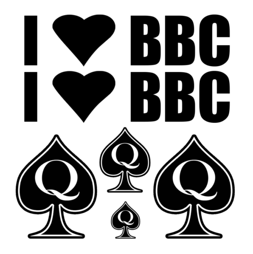 6pc Temporary Tattoo Queen Of Spades I Love Bbc Qos Cuckold