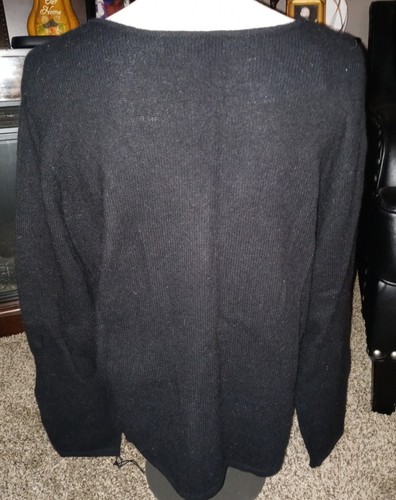 NWT VINTAGE MERCER & MADISON BLACK EMBROIDER SWEATER SZ 1X LAMBSWOOL/RABBIT HAIR - Picture 6 of 6