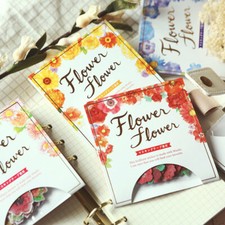 2x40pcs Japanese Washi Colorful Foil Flower Stickers Scrapbook DIY Craft Decor