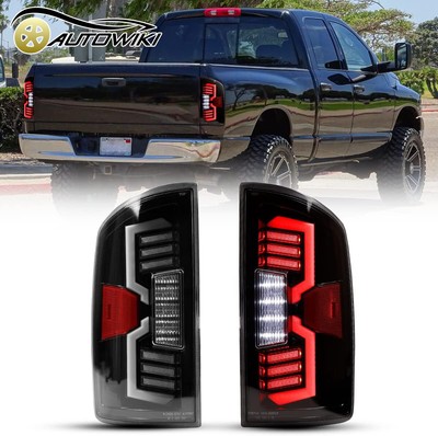LED Sequential Tail Light For 2002-2006 Dodge Ram 1500 2500 3500 Clear Rear Lamp