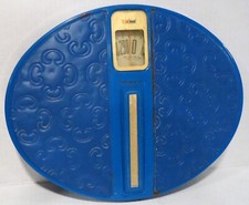 Vintage Bathroom Scale Sears Royal Blue Brass Vinyl Oval Retro Works