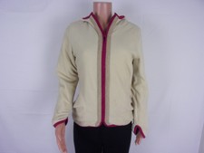 I.d.f. Front Zip Reversible Jacket Size:bust 40" Tan & Blue Polka Dot