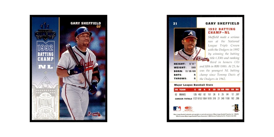 2003 Donruss Champions Gary Sheffield Baseball Cards #21 - Image 3 of 3