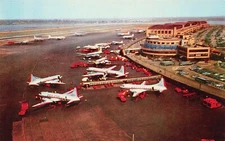 LaGuardia Airport New York City Queens Convair CV-240 Aviation Vtg Postcard C54