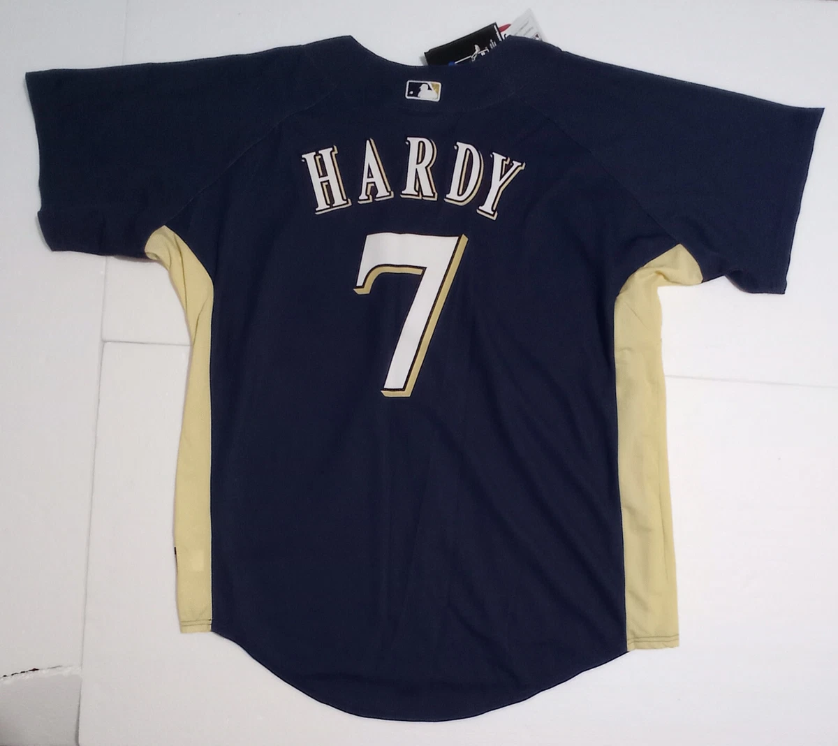 JJ Hardy Jersey Milwaukee Brewers MLB Baseball Blue Majestic SHIRT #7 with  tags