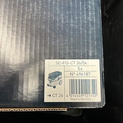 Festool 496187 Selfclean Filter Bag For CT 26, Quantity 5 New