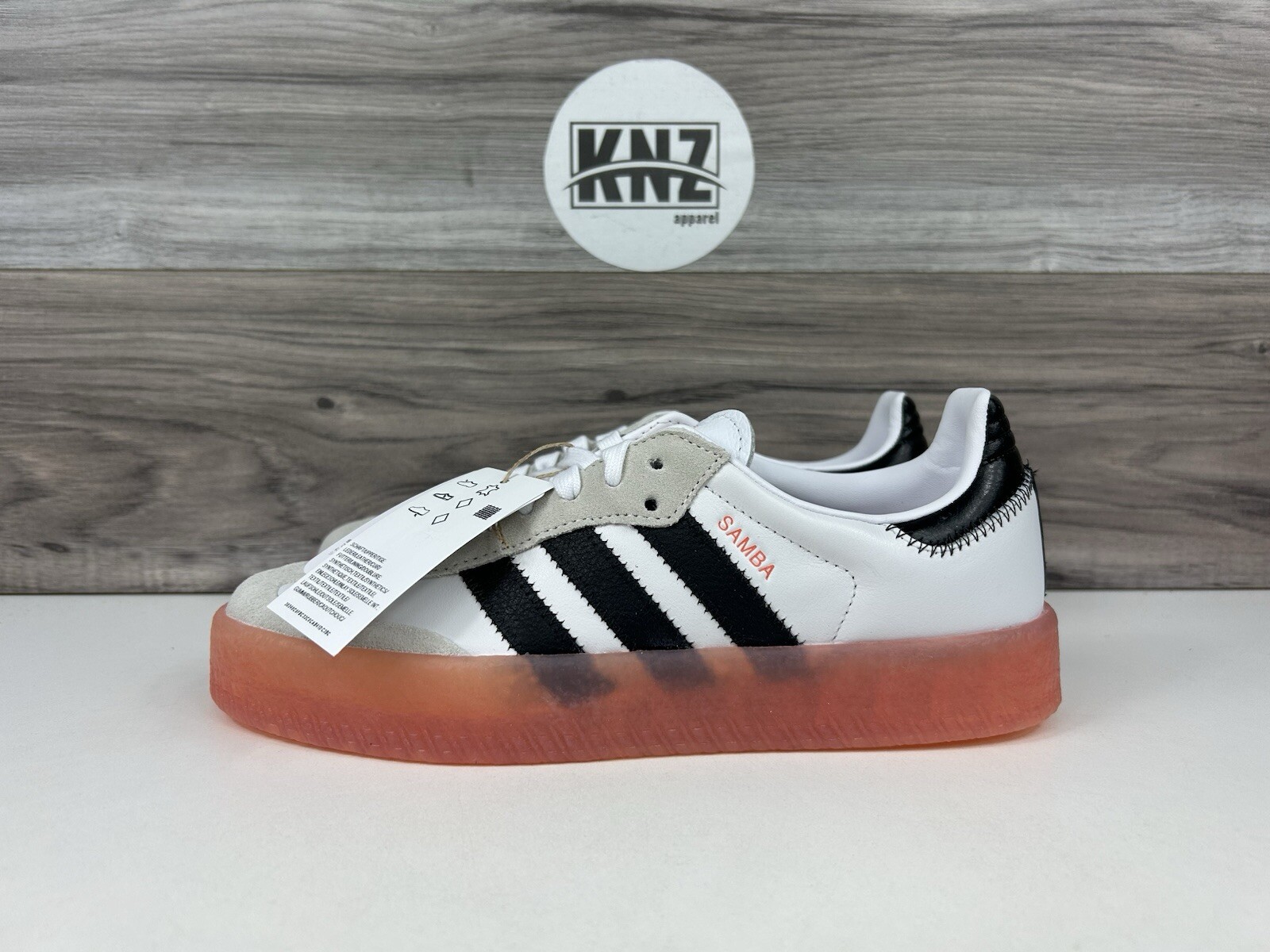 *RARE Adidas Samba Originals Sambae Black White Pink Gum Shoes (JI3072) image 2