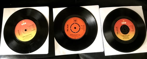 Bob Dylan bundel lot 3x 7" Vinyl Single river flow-love in vain baby stop crying