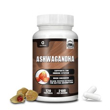 Ashwagandha Caps 2100mg - with Black Pepper - Immune System, Stress, Anxiety