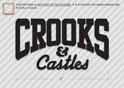CROOKS & CASTLES Sticker Die Cut Decal Self Adhesive Vinyl