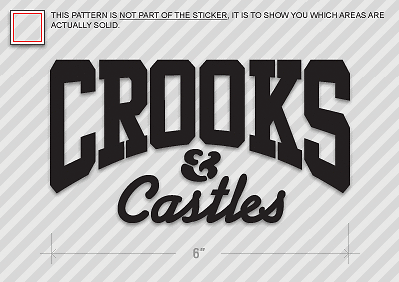 CROOKS & CASTLES Sticker Die Cut Decal Self Adhesive Vinyl - Bild 1 von 1