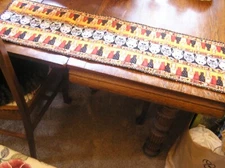 Halloween Fall Holiday Reversible TABLE RUNNER 11.5x38" w/ Cats~Owls~Crows~Stars