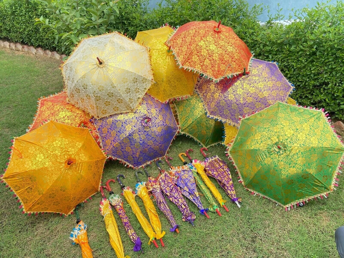 Lot of 10 Pcs Bohemian Parasols Indian Hippie Umbrellas Decor