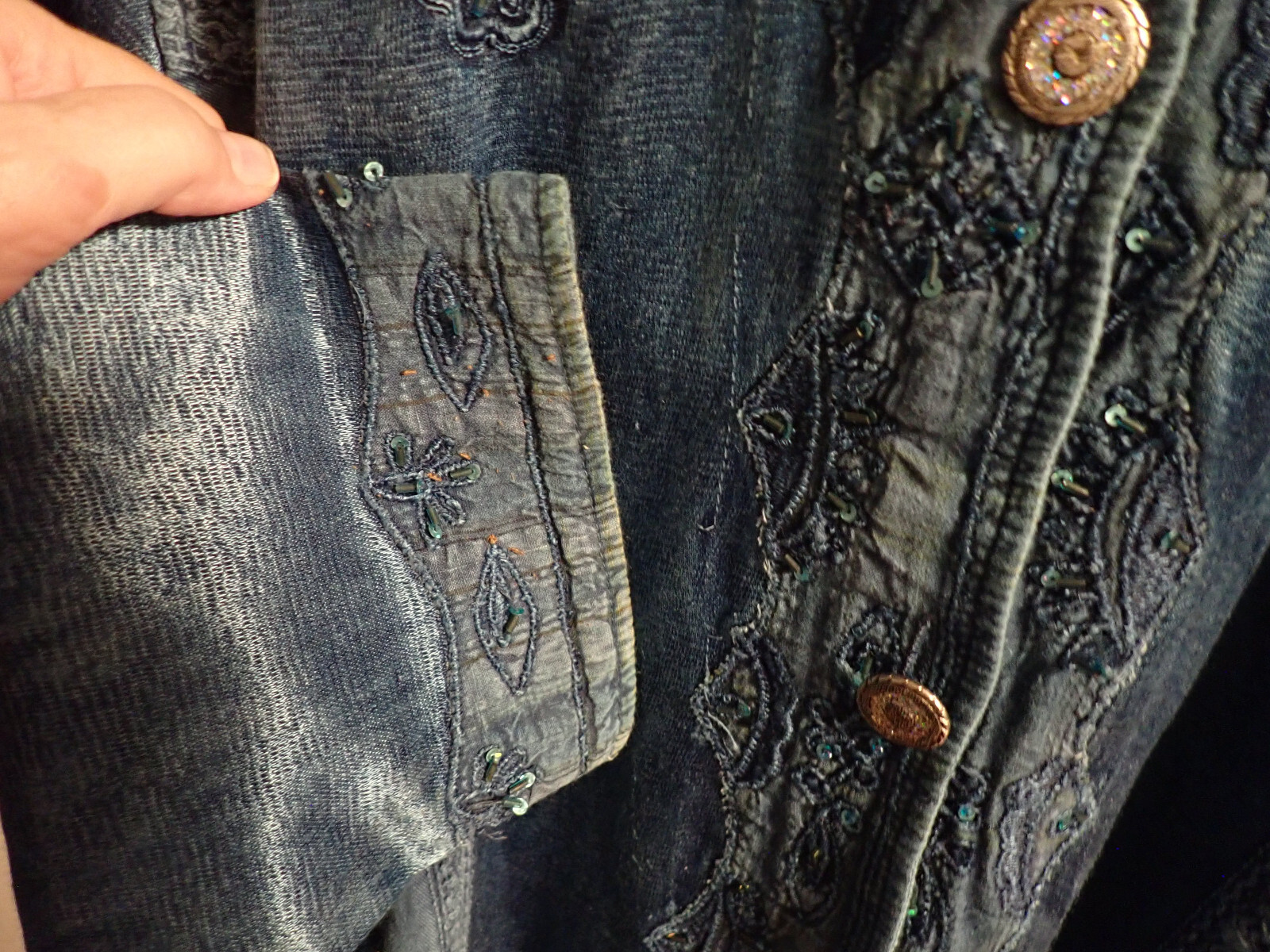 Flashback  Indigo Jacket Tapestry Embroidered Bea… - image 7